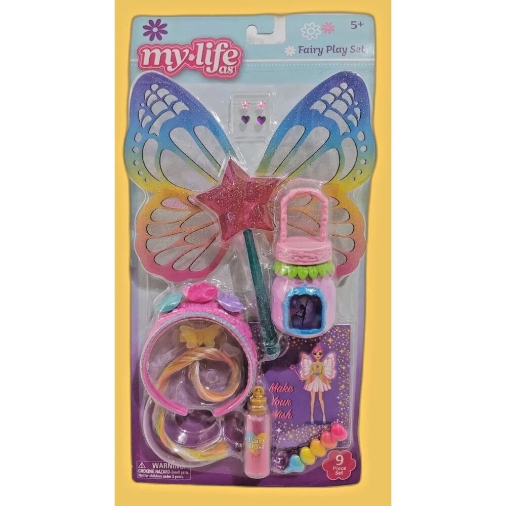 My Life As Fairy 9 Pc Doll Accessory Set Wings Wand Fits 18" American Girl NWT